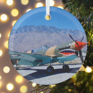 Ornement En Verre Photo d'avion de chasse Cool P-40 Warhawk, aviatio