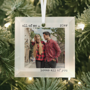 Ornement En Verre Photo de couple romantique Tout de moi aime tout d