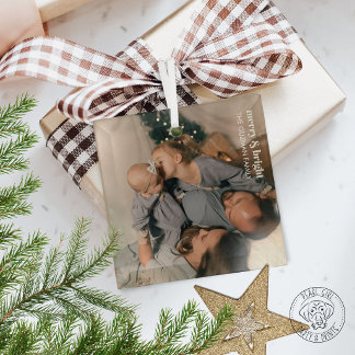 Ornement En Verre Photo de famille Merry & Bright