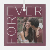Ornement En Verre Photo et année de Forever Couple (Front)