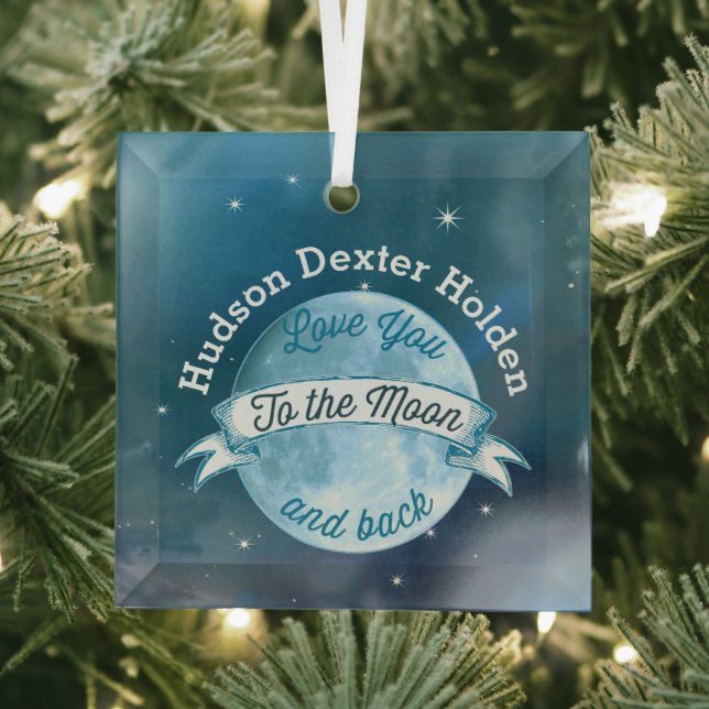 Ornement En Verre Photo Love You to the Moon and Back Ornament (Insitu)
