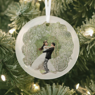 Ornement En Verre Photo White Wreath