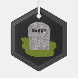Ornement En Verre Pierre tombale RIP Joy Halloween