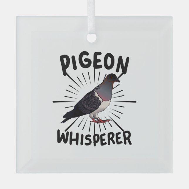 Ornement En Verre Pigeon - Chuchoteur de pigeons (Recto)