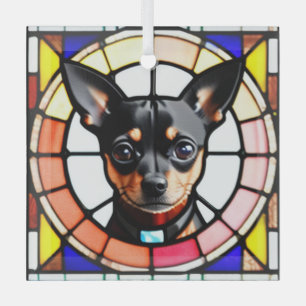 Ornement En Verre Pinscher miniature "Verre Tiré"