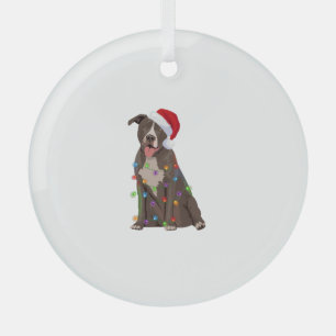 Ornement En Verre Pittie Pitbull feux de Noël Noël Noël Amoureux des
