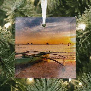 Ornement En Verre Plages tropicales   Boracay's White Beach