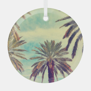 Ornement En Verre Plantation de palmiers ensoleillés : Oasis cultivé