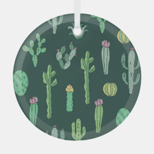 Ornement En Verre Plantes de Cactus : Arrière - plan Vintage sans co
