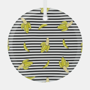 Ornement En Verre Plaques de banane de dessin animé : style rétro.
