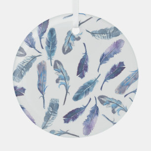 Ornement En Verre Plumes d'aquarelle : motif aéré sans soudure.