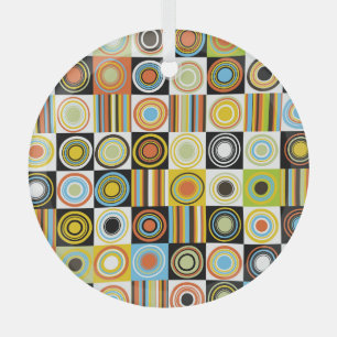 Ornement En Verre Points colorés, cercles, rayures arrière - plan.