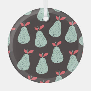Ornement En Verre Poires à menthe : Texture Vintage sans soudure