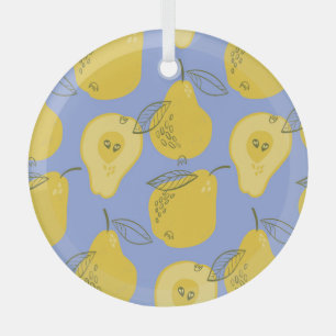 Ornement En Verre Poires de style Memphis : arrière - plan bleu.