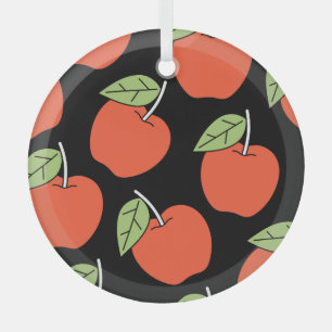 Ornement En Verre Pommes rouges stylisées : Motif brillant