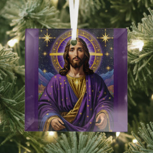 Ornement En Verre Portrait de Jésus-Christ Noël