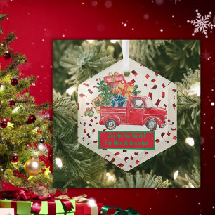 Ornement En Verre Pour Nan & Grand-Père Vintage Monogramme de Noël