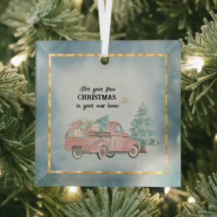 Ornement En Verre Pour Votre Premier Noël Dans Votre Nouvelle Maison