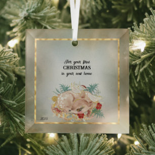 Ornement En Verre Pour Votre Premier Noël Dans Votre Nouvelle Maison