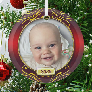 Ornement En Verre Premier cadre photo de Noël pour bébé