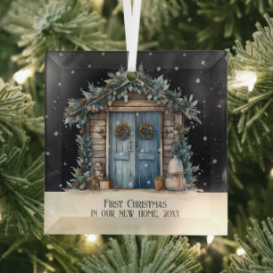 Ornement En Verre Premier Noël dans notre nouvelle maison personnali