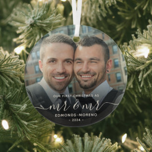Ornement En Verre Premier Noël en tant que Monsieur et Monsieur Souv