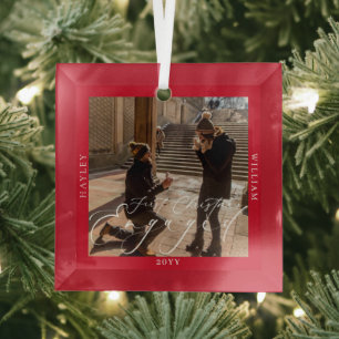 Ornement En Verre Premier Noël engagé photo rouge