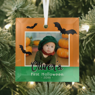 Ornement En Verre Première photo de chauves-souris noires d'Hallowee