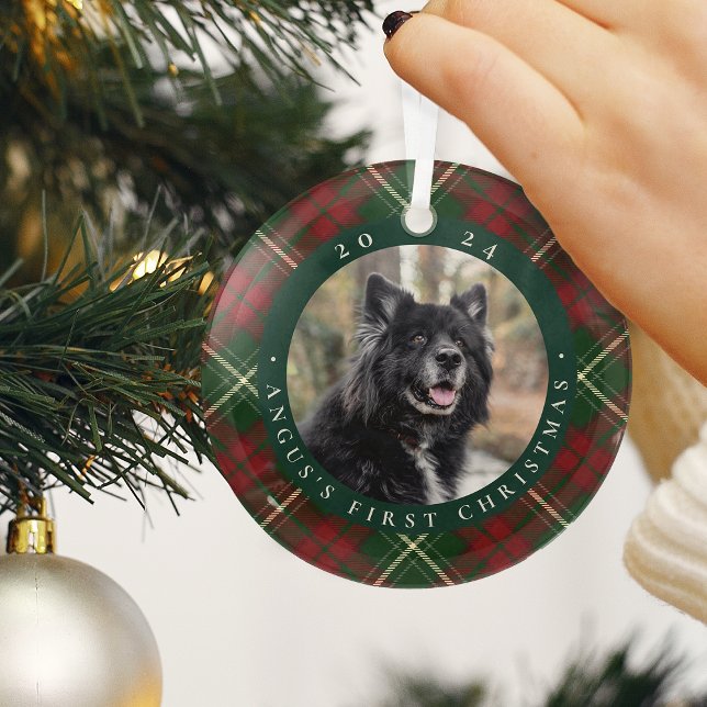 Ornement En Verre Première photo de Noël de l'animal domestique clas (Créateur téléchargé)