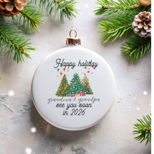 Ornement En Verre Promu au sapin de Noël des grands-parents 