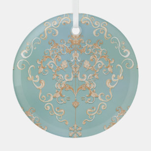 Ornement En Verre Quartz Rose métallique : Texture brillante