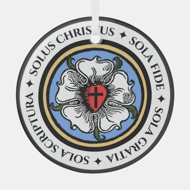 Ornement En Verre Quatre solas - luthérien (Recto)