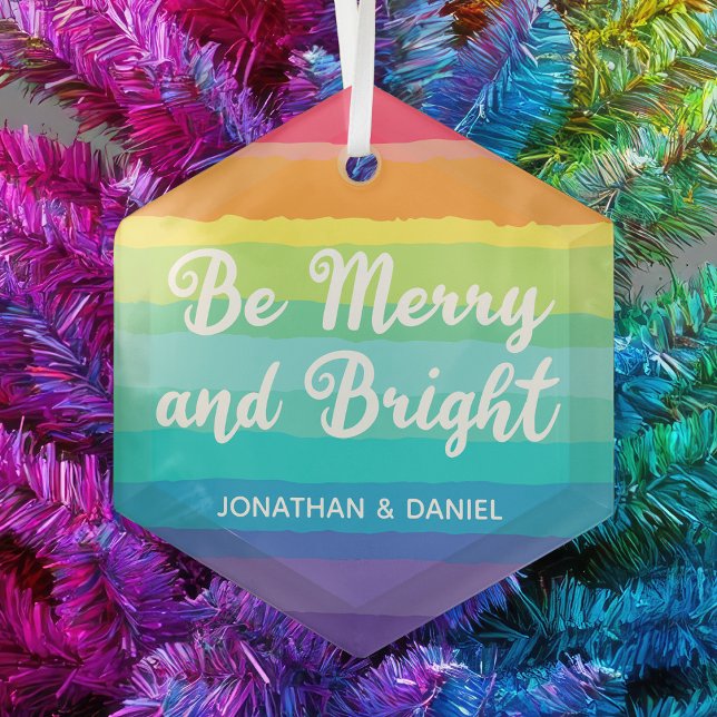 Ornement En Verre Rainbow Be Joyeux & Bright Custom Christmas (Créateur téléchargé)