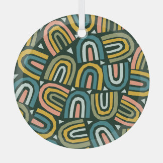 Ornement En Verre Rainbows de style géométrique, motif vintage.