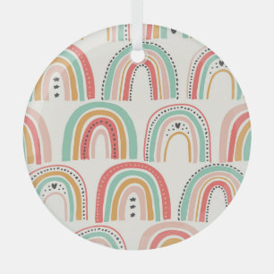 Ornement En Verre Rainbows scandinave : Motif d'art naïf.