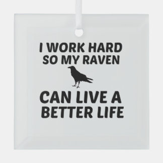 ORNEMENT EN VERRE RAVEN TRAVAILLE MEILLEURE VIE
