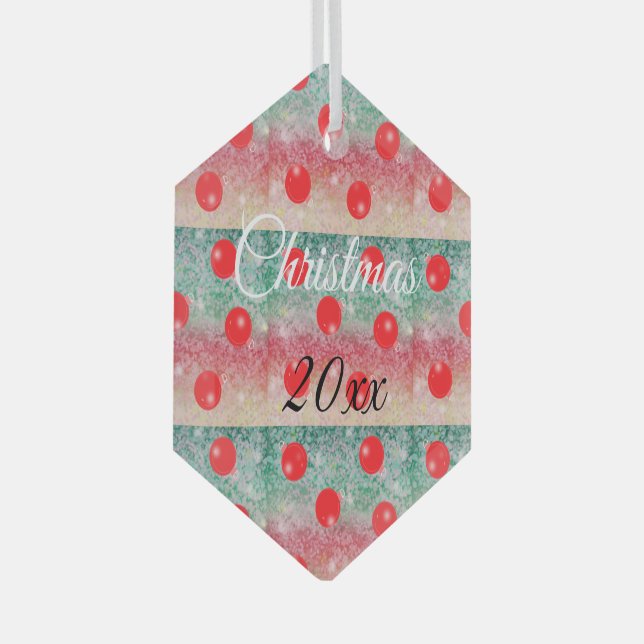 Ornement En Verre Red Bauble Christmas Design (Avant droite)