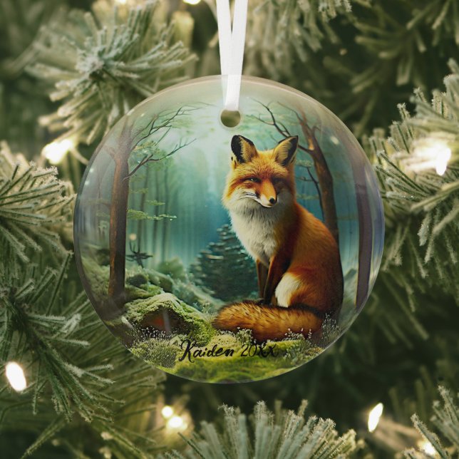 Ornement En Verre Renard rouge mignon dans Snowglobe (Insitu)