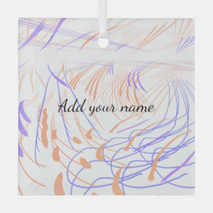 Ornement En Verre Résumé aquarelle orange violet ajouter nom texte t