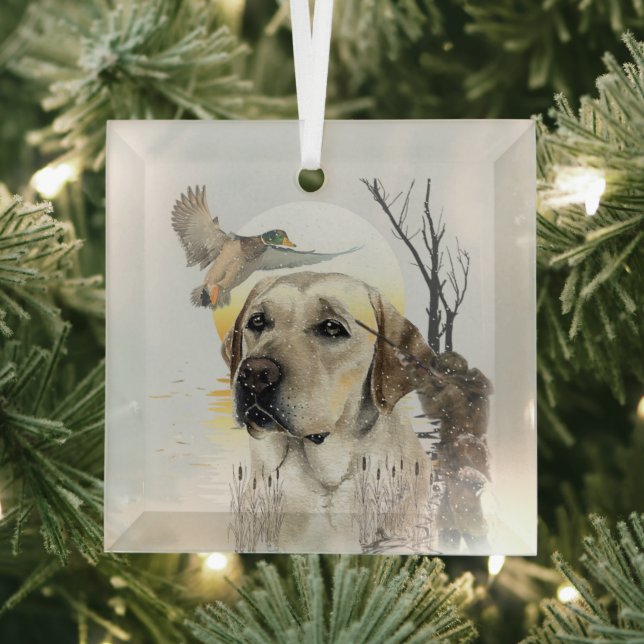 Ornement En Verre Retriever du Labrador  (Insitu)
