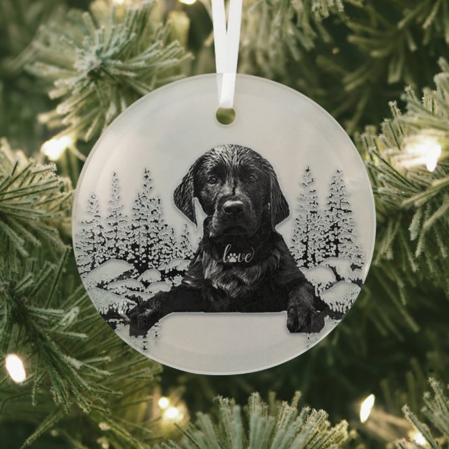 Ornement En Verre Retriever du Labrador  (Insitu)