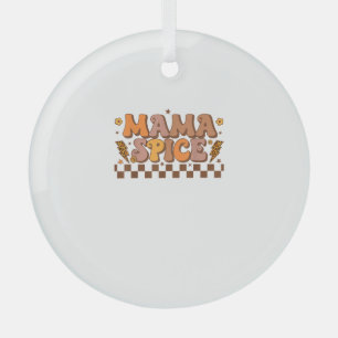 Ornement En Verre Retro Automne Citrouille Thanksgiving Famille Mama