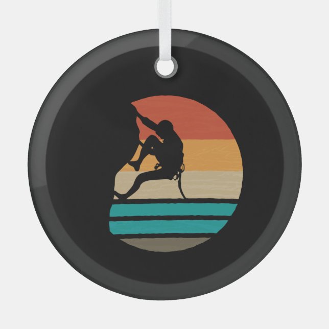 Ornement En Verre Rock Escalade Climber Retro (Recto)