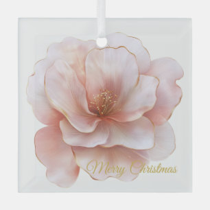 Ornement en verre Rose de Noël