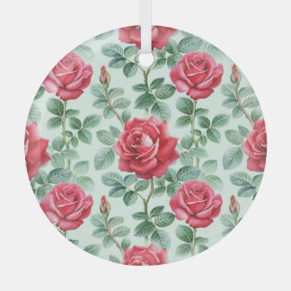 Ornement En Verre Roses aquarelle : Illustration Florale sans joint.