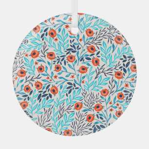 Ornement En Verre Roses colorés Abstraits : Floral Vintage