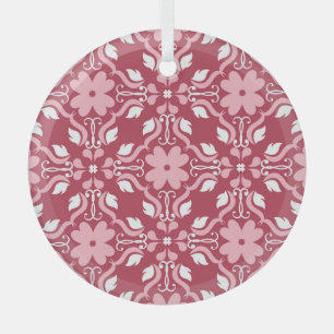 Ornement En Verre Rouge, beige à fleurs, papier peint motif sans cou
