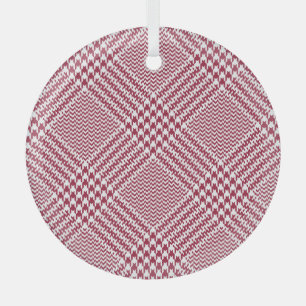 Ornement En Verre Rouge blanc cristallin Plaid : Tweeter Tartan
