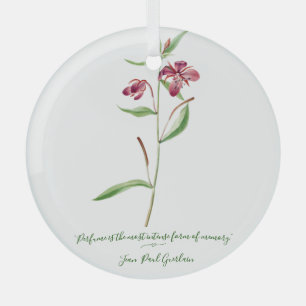 Ornement En Verre rouge botanique minimaliste vintage pour elle