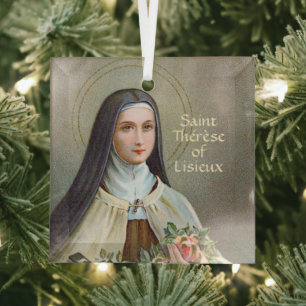 Ornement En Verre Sainte Thérèse de Lisieux la Petite Fleur (BJE 01)
